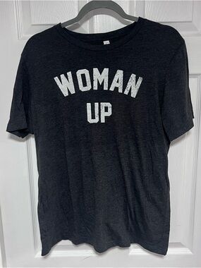 Bella Canvas Charcoal 'Woman Up' Graphic Tee